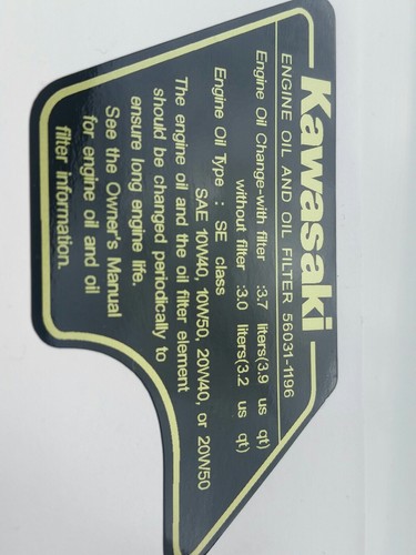 Kawasaki z1100r oil and - and, filter